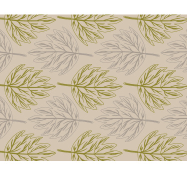 Toile fenêtre chambre feuilles vertes et grises - TenStickers