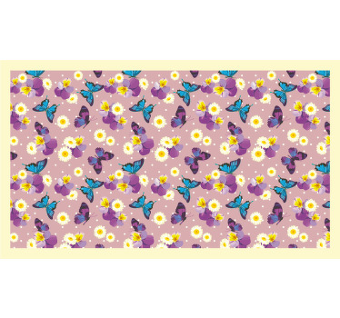 Toile fenêtre chambre papillon à pois roses - TenStickers