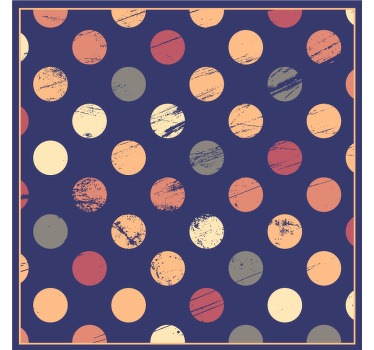 Toile fenêtre chambre tapis vinyle fond bleu cercles - TenStickers