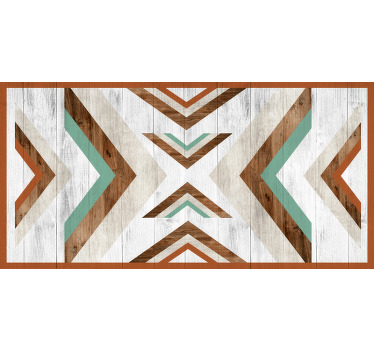 Toile fenêtre chambre bois boho azteque - TenStickers