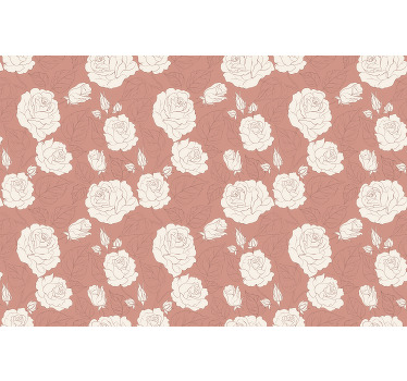 Toile fenêtre chambre roses grandes terracotta - TenStickers
