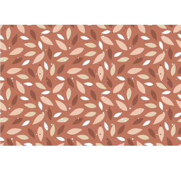 Toile fenêtre chambre motif feuilles terracotta - TenStickers