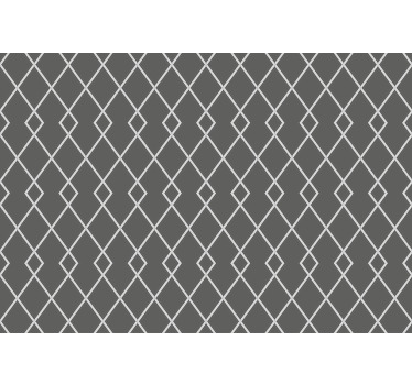 Toile fenêtre chambre motif losanges gris et blanc - TenStickers