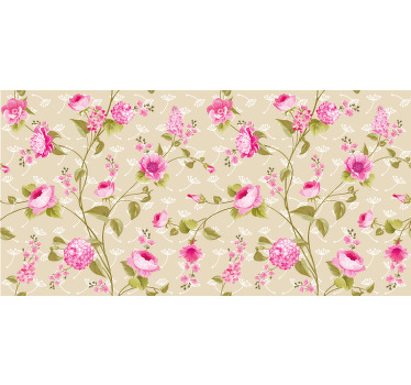 Toile fenêtre chambre imprimé floral vintage - TenStickers