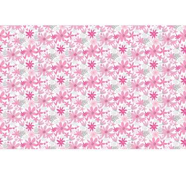 Toile fenêtre chambre imprimé floral 'yambo' rose - TenStickers