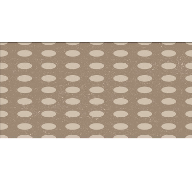 Toile fenêtre chambre motif de cercles bruns géométriques - TenStickers
