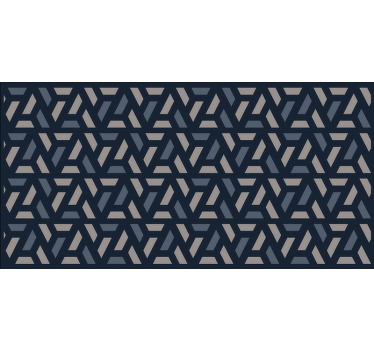 Toile fenêtre chambre motif triangles bleus et gris - TenStickers