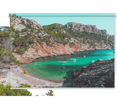 Mallorcai sziklás gyönyörű strand redőnyök hálószoba - TenStickers