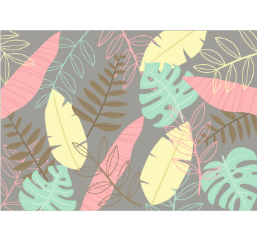 Bedroom roller blind nordic style abstract tropical - TenStickers