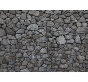 Bedroom roller blind with raw large boulder design - TenStickers