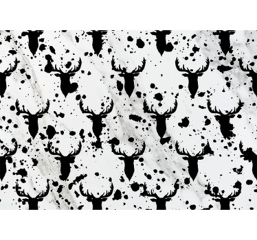 Bedroom roller blind scandinavian deer head silhouette - TenStickers