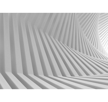 Biała roleta fale geometryczne w abstrakcyjnej formie - TenStickers