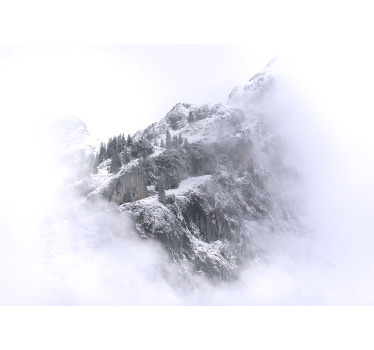 Estor enrollable blanco paisaje montañoso nevado - TenVinilo