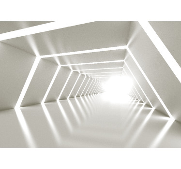 Cortina roller blanca cueva geométrica blanca - TenVinilo