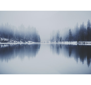 Estor enrollable blanco bosque nublado invernal - TenVinilo