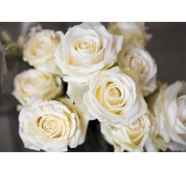 Estor enrollable blanco fondo de rosas blancas - TenVinilo