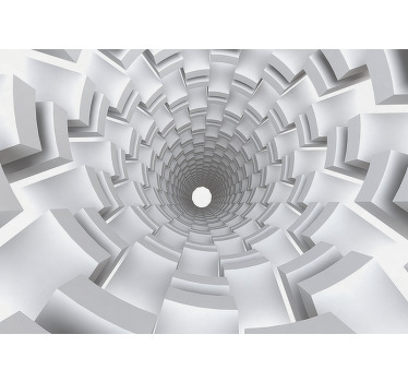 Cortina roller blanca efecto túnel en 3d - TenVinilo