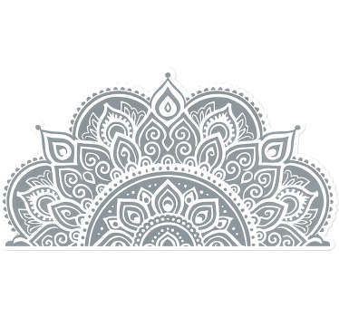 Cortina roller blanca diseño medio mandala - TenVinilo