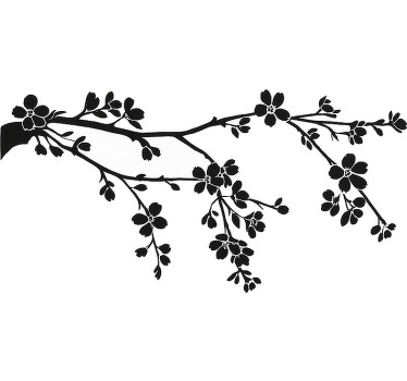 Estor enrollable blanco rama de árbol negro - TenVinilo