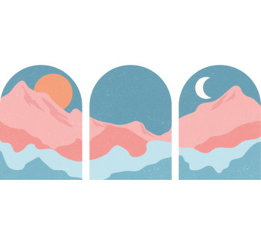 Tenda a rullo soggiorno vista montagna - TenStickers