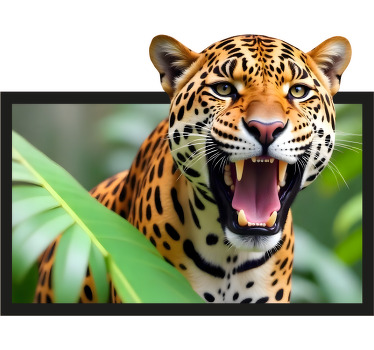 Tenda a rullo soggiorno leopardo in cornice - TenStickers