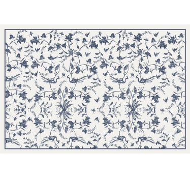 Tenda a rullo soggiorno motivo botanico blu - TenStickers