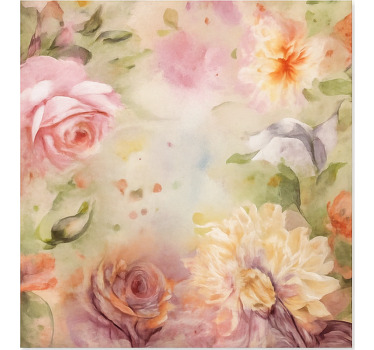 Tenda a rullo soggiorno rose floreali rosa - TenStickers
