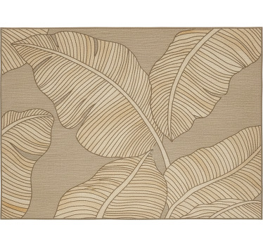 Tenda a rullo soggiorno design foglie grandi beige - TenStickers