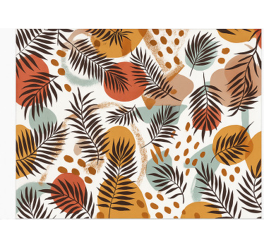 Tenda a rullo soggiorno foglia tropicale colorata - TenStickers