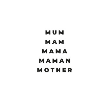 Tenda a rullo soggiorno mamma in diverse lingue - TenStickers