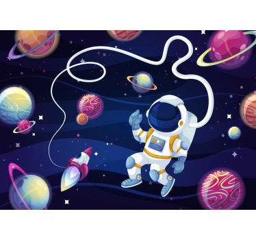Estor enrollable infantil astronautas y cohetes - TenVinilo