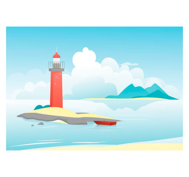 Toile fenêtre chambre enfant rêveries en haute mer - TenStickers