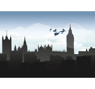 Toile fenêtre chambre enfant londres enfant - TenStickers