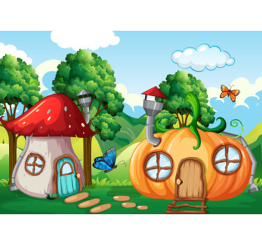 Toile fenêtre chambre enfant forêt féerique enfant - TenStickers