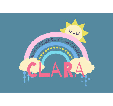 Rolgordijn kinderkamer gepersonaliseerde regenboog - TenStickers