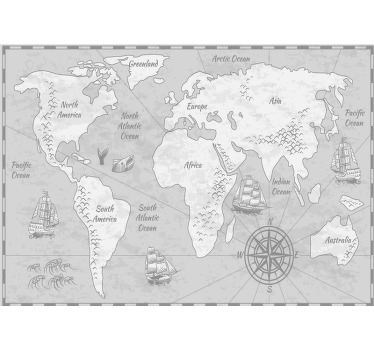 Rollo fenster kinderzimmer schatzkarte piratenwelt - TenStickers