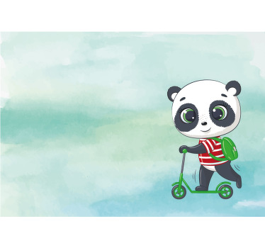 Toile fenêtre chambre enfant t-shirt panda italie - TenStickers