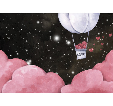 Estor enrollable infantil ilustración romántica globos - TenVinilo