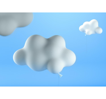 Toile fenêtre chambre enfant ballons en forme de nuage - TenStickers