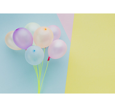 Toile fenêtre chambre enfant cadre moderne avec ballons - TenStickers