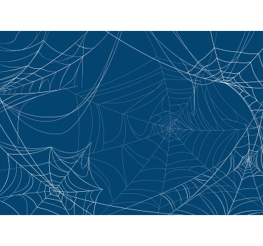 Estor enrollable infantil telaraña azul halloween - TenVinilo