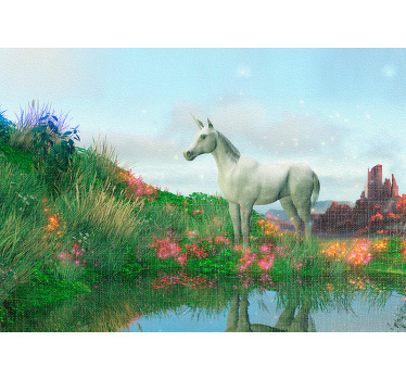 Estor enrollable infantil país de las maravillas con unicornios - TenVinilo