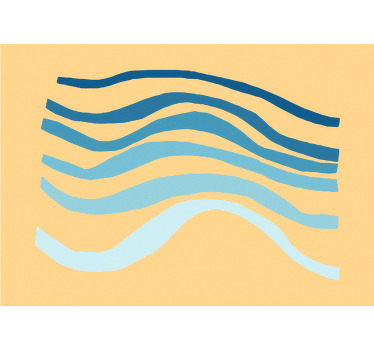 Toile fenêtre chambre enfant design abstrait vagues pastel - TenStickers