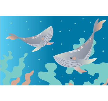 Toile fenêtre chambre enfant créatures marines - TenStickers