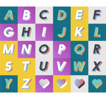 Toile fenêtre chambre enfant aire de jeu alphabet coloré - TenStickers