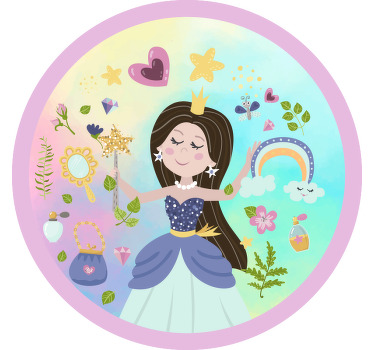 Estor enrollable infantil fondo multicolor princesa - TenVinilo
