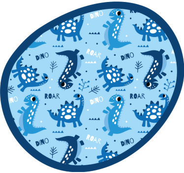 Toile fenêtre chambre enfant fond de dinosaures bleus - TenStickers