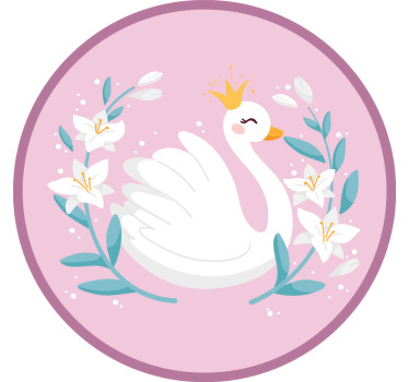 Toile fenêtre chambre enfant reine des cygnes - TenStickers