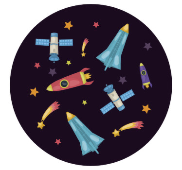 Estor enrollable infantil cohetes y planetas - TenVinilo