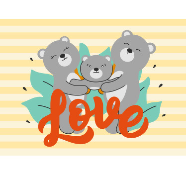 Toile fenêtre chambre enfant trois ours mignons - TenStickers
